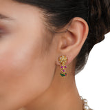 Gold Plated Poorak Flower Zircon Necklace Set