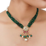 Gold Plated Poorak Flower Zircon Necklace Set