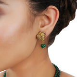 Gold Plated Poorak Green Onyx  Necklace Set