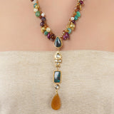 Gold Plated Ratnahaar Kundan Multi -Tumble Necklace
