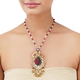 Gold Plated Ratnahaar Kundan Druzy Necklace