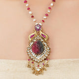 Gold Plated Ratnahaar Kundan Druzy Necklace