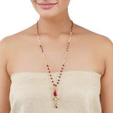 Gold Plated Ratnahaar Ruby Zircon Necklace