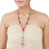 Gold Plated Ratnahaar Kundan Coral Necklace
