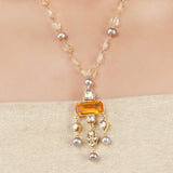 Gold Plated Ratnahaar Kundan Citrine Necklace
