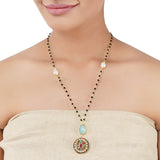 Gold Plated Ratnahaar Navrattan Kundan Marcasite Necklace
