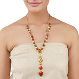 Gold Plated Ratnahaar Kundan Carnelian Necklace