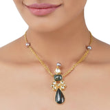 Gold Plated Ratnahaar Blood Stone Necklace