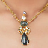 Gold Plated Ratnahaar Blood Stone Necklace