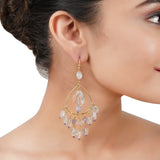 Gold Plated Bala Crystal Hoop Earrings