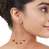 Gold Plated Carnelian Hoop Earrings
