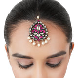 Silver Plated Kundan Lotus Tika