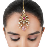 Gold Plated Kundan Tika