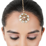 Gold Plated Kundan Flower Tika