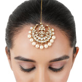 Gold Plated Kundan Chand Tika