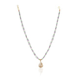 Basant Gold Plated Zircon Purple Green Necklace Set