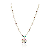 Basant Gold Plated Navrattan Necklace Set