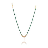 Basant Rose Gold Plated Zircon Lotus Necklace Set