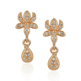Basant Rose Gold Plated Zircon Lotus Necklace Set