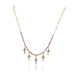 Basant Gold Plated Zircon Garnet Drop Necklace Set