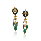 Gold Plated Poorak Kundan Enamel Necklace Set