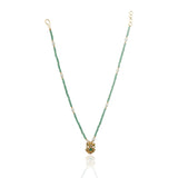 Gold Plated Poorak Green Necklace Set