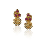 Gold Plated Poorak Ruby Pearl Necklace Set