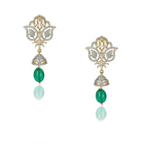 Basant Gold Plated Zircon Green Onyx Necklace Set