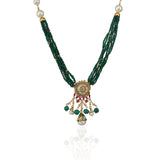 Gold Plated Poorak Flower Zircon Necklace Set