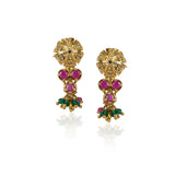 Gold Plated Poorak Flower Zircon Necklace Set