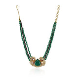 Gold Plated Poorak Green Onyx  Necklace Set