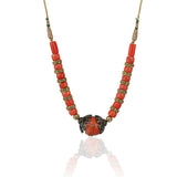 Silver & Gold Plated Poorak Coral Choker Set