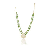 Basant Gold Plated Zircon Peridot Necklace Set
