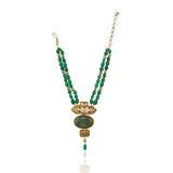Gold Plated Poorak Green Heritage Necklace Set