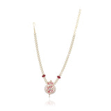 Basant Rose Gold Plated Zircon Rhodolite Necklace Set
