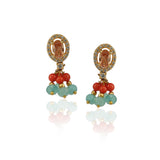 Gold Plated Poorak Coral Zircon Necklace Set