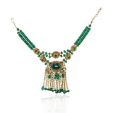 Gold Plated Poorak Kundan Folklore Necklace Set