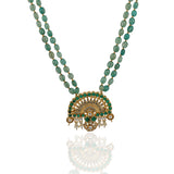 Gold Plated Poorak Green Onyx Heritage Necklace Set
