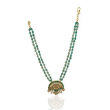 Gold Plated Poorak Green Onyx Heritage Necklace Set