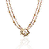 Gold Plated Poorak Floral Vine Ruby Necklace Set
