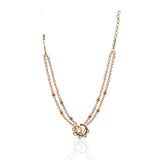 Gold Plated Poorak Floral Vine Ruby Necklace Set