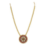 Gold Plated Poorak Kundan Pendant Necklace Set