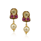 Gold Plated Poorak Kundan Pendant Necklace Set