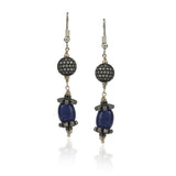 Silver Plated Poorak Zircon Blue Tassel Necklace Set