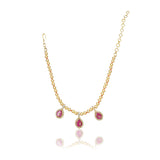 Basant Gold Plated Zircon Ruby Pearl Necklace Set