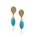 Gold Plated Poorak Turquoise Zircon Floral Necklace Set