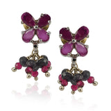 Silver Plated Poorak Ruby Iolite  Necklace Set