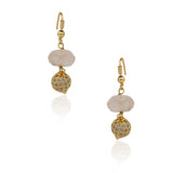 Gold Plated Poorak Rose Quartz Zircon Pendant Necklace Set