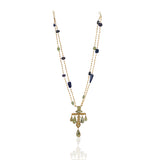 Gold Plated Poorak Kundan Lapiz Necklace Set