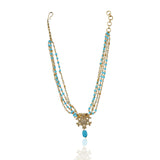 Gold Plated Poorak Zircon Turquoise Necklace Set